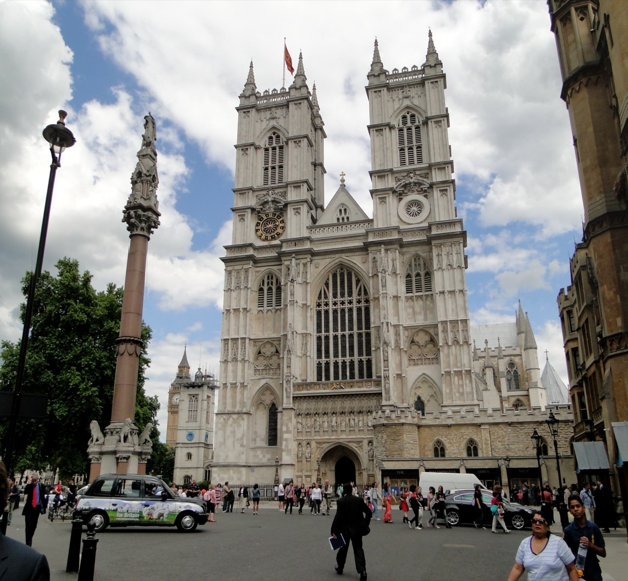 The west front of Westminster Abbey, opposite the QEII Centre